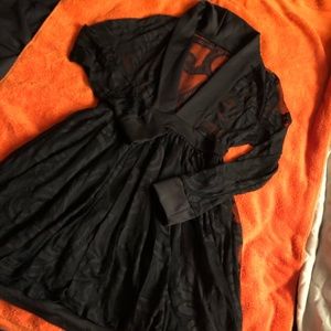 Black Laced See-Through Dress